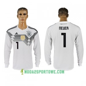 Koszulka Niemcy Neuer 1 Mistrzostwa Świata 2018 Domowe Stroje Piłkarskie Długi Rękaw